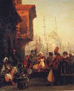 Ivan Aivazovsky Coffee-house by the Ortakoy Mosque in Constantinople oil on canvas